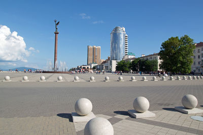 View of modern buildings against sky