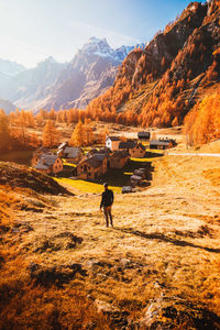 People walking on field