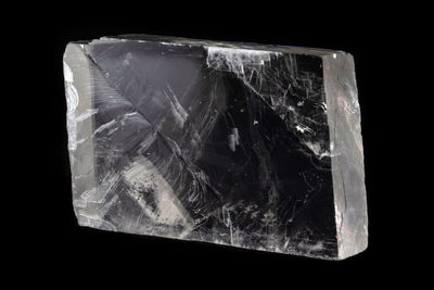 Close-up of crystal against black background