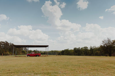 Scenic view of field against sky