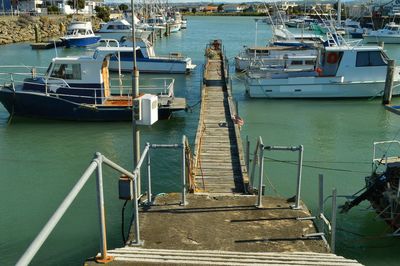 Boats in harbor