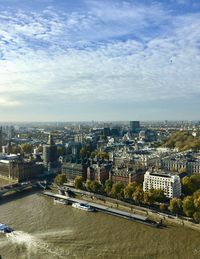 High angle view of cityscape against sky