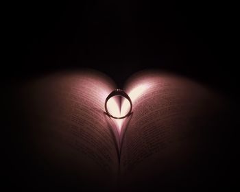 Close-up of heart shape illuminated lamp