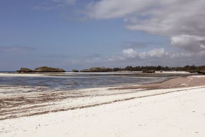 Scenic view of beach against sky