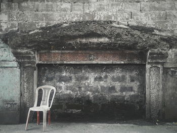 Close-up of abandoned building