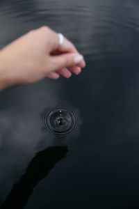 Low section of woman in water