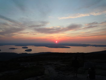 Scenic view of sea at sunset