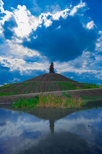 Scenic view of green landscape against sky