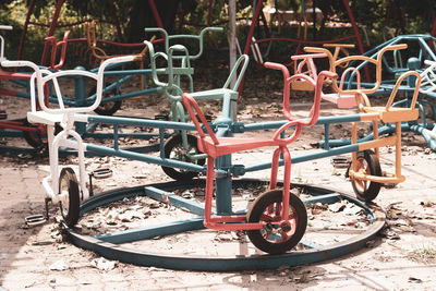 Bicycles in playground