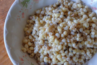 High angle view of food in bowl