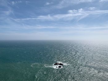 High angle view of sea against sky