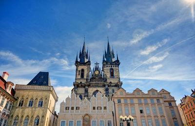 Low angle view of buildings against sky