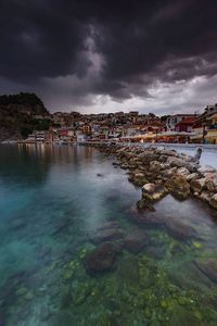 View of sea against cloudy sky