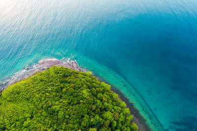 High angle view of sea shore