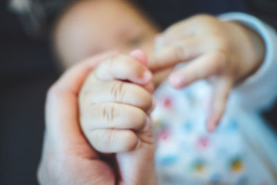 Close-up of baby hands