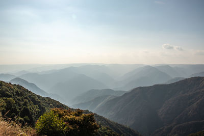 Scenic view of mountains against sky