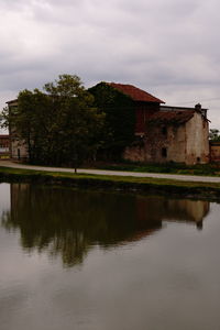 Reflection of building on lake