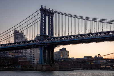 Low angle view of suspension bridge