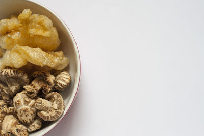 High angle view of breakfast served in bowl