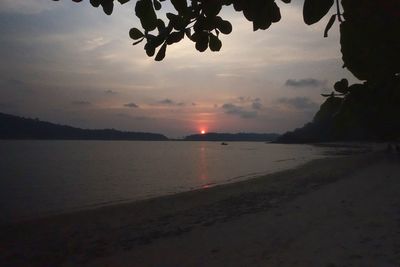 Scenic view of sunset over sea