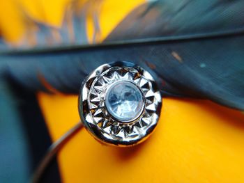 High angle view of clock