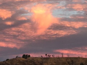 Scenic view of desert against sky during sunset