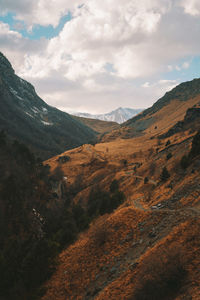 Scenic view of mountains against sky