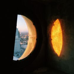 View of cityscape at sunset