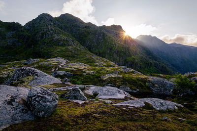 Scenic view of mountains against sky