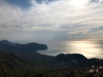 Scenic view of landscape against sky during sunset