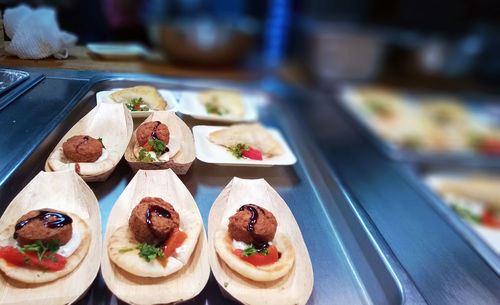 Close-up of food on table