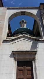 Low angle view of old building against sky