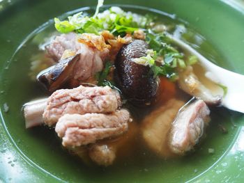 Close-up of soup in bowl