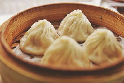 Close-up of dim sum in basket