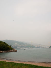 Suspension bridge over sea