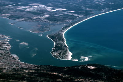 High angle view of island amidst sea