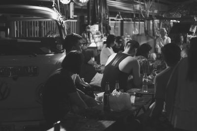 Group of people in restaurant