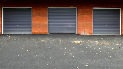 Closed door of building