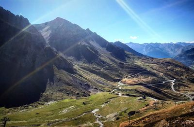 Scenic view of mountains against sky