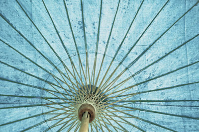 Full frame shot of blue parasol