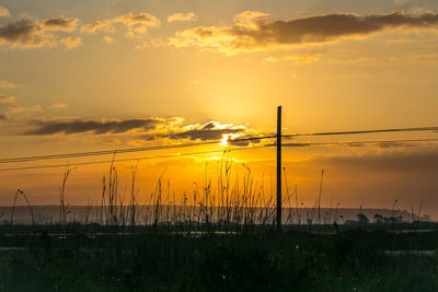 Scenic view of landscape at sunset