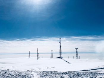 Scenic view of frozen sea against sky