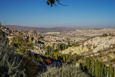 High angle view of townscape against sky