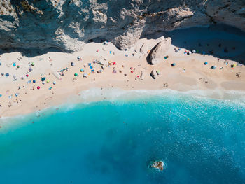 High angle view of beach