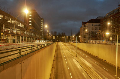 Illuminated city at night
