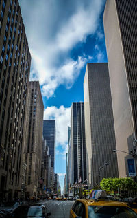 Low angle view of modern building against sky