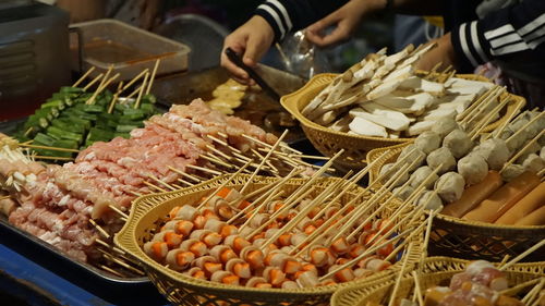 High angle view of food for sale at market