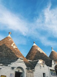 Low angle view of roof of building against sky