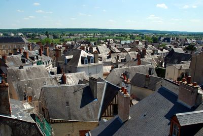 Aerial view of cityscape against sky