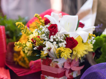 Close-up of rose bouquet